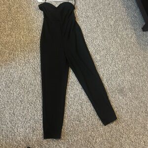 Black strapless jumpsuit